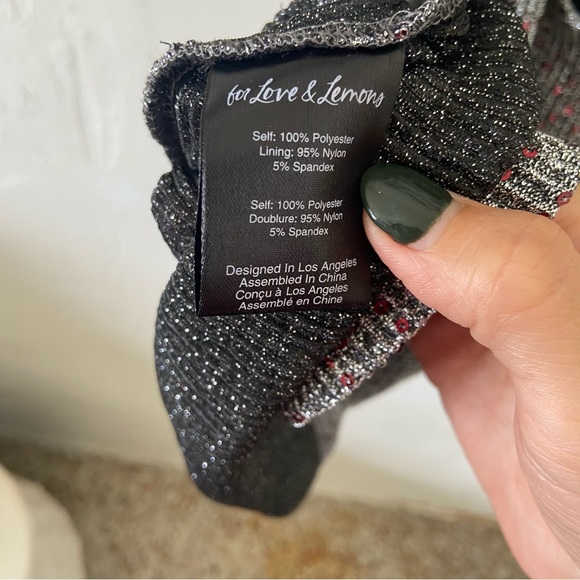 🍾SOLD🍾 For Love & Lemons Constance Sparkle Silver and Red Sequin Dress - Picture 13 of 14